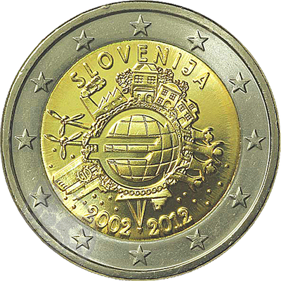 10 Aniversrio das Moedas e Notas de Euro - Eslovnia 2012 (Normal)