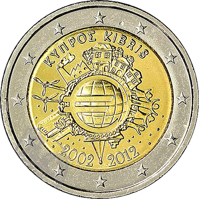 10º Aniversário das Moedas e Notas de Euro - Chipre 2012 (Normal)