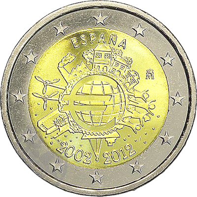 10º Aniversário das Moedas e Notas de Euro - Espanha 2012 (Normal)