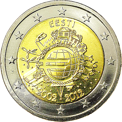10 Aniversrio das Moedas e Notas de Euro - Estnia 2012 (Normal)