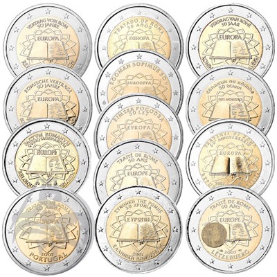 50º Aniversário do Tratado de Roma - Colecção de 13 Moedas (13 Países)
